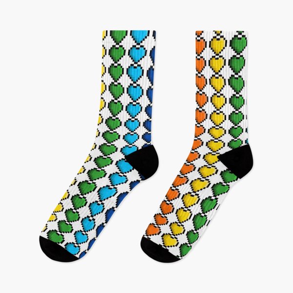 Item preview, Pixel Classic Rainbow Pride Flag Hearts designed and sold by HarveyHandcraftsandDesigns.