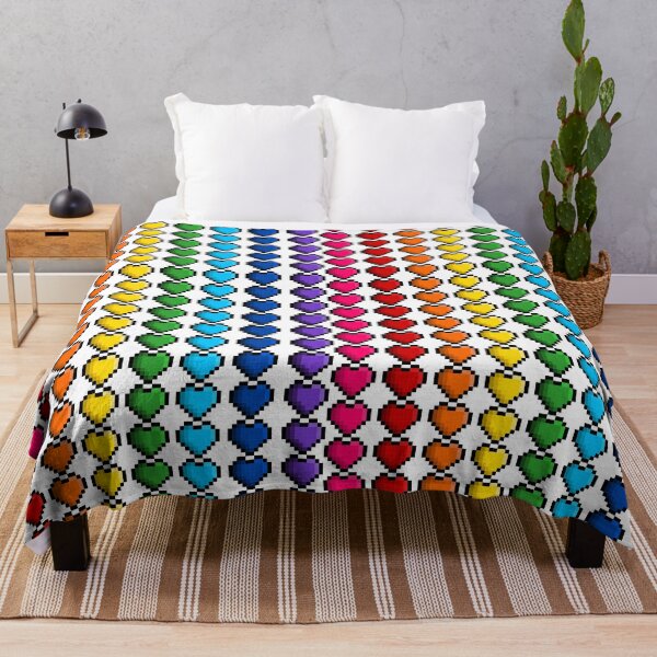 Item preview, Pixel Classic Rainbow Pride Flag Hearts designed and sold by HarveyHandcraftsandDesigns.