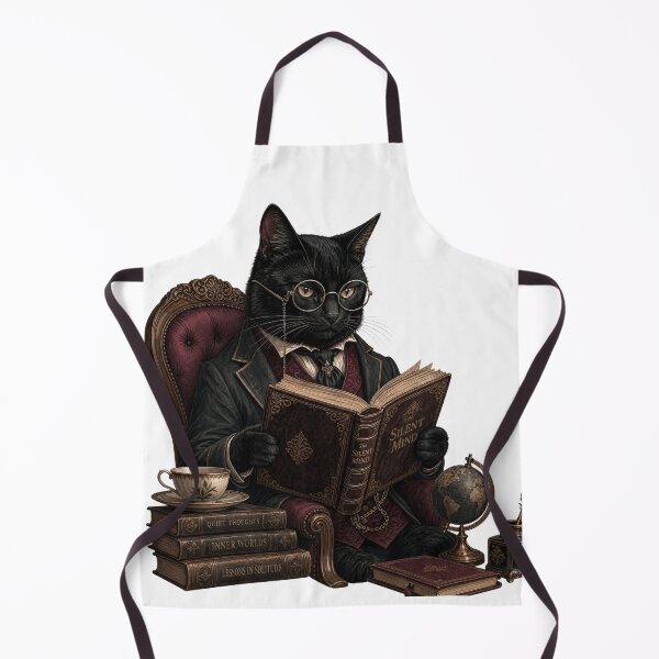 Item preview, I Read Because People Are Loud Dark Academia Cat designed and sold by Retro Mood Co.