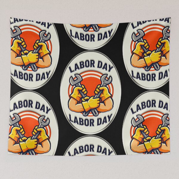 Item preview, Labor Day Worker Badge Tools Design designed and sold by Topoartispp.