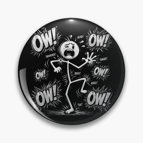 Item preview, funny Ow Ow Ow Stick Character Figure Chronic Pain designed and sold by Kladhadredo.