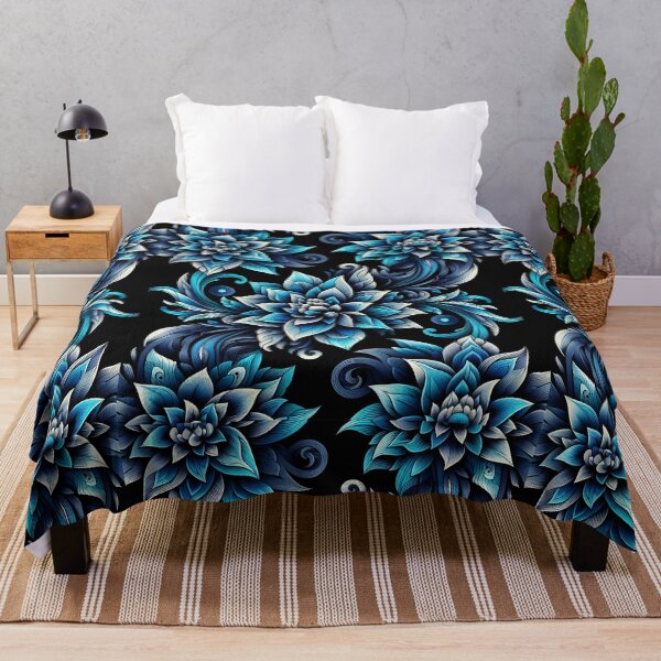 Artikelvorschau, Blaues florales Wirbelmuster an den Ecken entworfen und verkauft von Apex Designs.