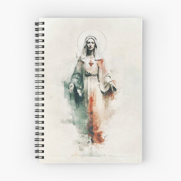 Item preview, Immaculate Heart of Mary Print, Catholic Art, Marian Watercolor Decor, Blessed Mother designed and sold by FaithArtCrea.
