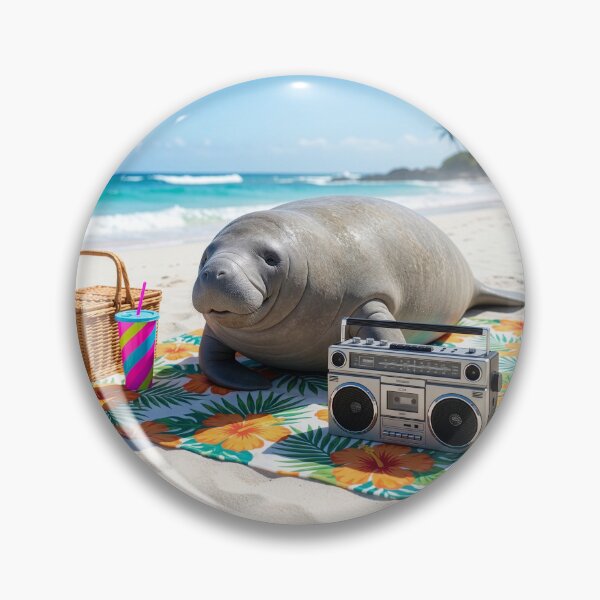 Item preview, Manatee Spends Day at the Beach designed and sold by Tridentulus.