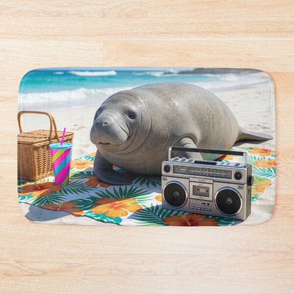 Item preview, Manatee Spends Day at the Beach designed and sold by Tridentulus.