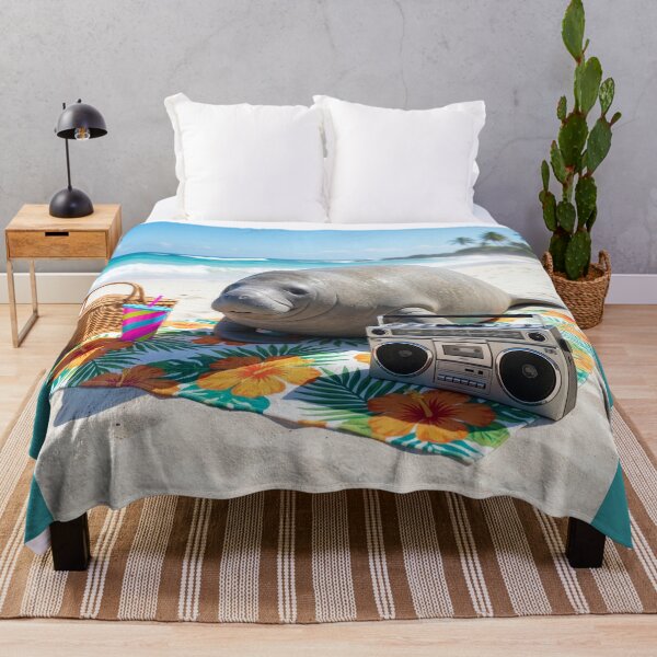 Item preview, Manatee Spends Day at the Beach designed and sold by Tridentulus.