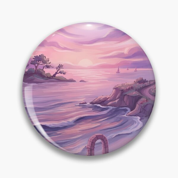 Item preview, Aesthetic Purple Sunset Coastal Landscape Dreamy Beach designed and sold by novadawy.
