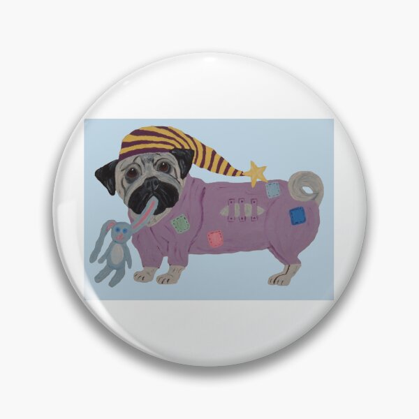 Item preview, Pug in PJs with bunny designed and sold by Squirreldumplings.