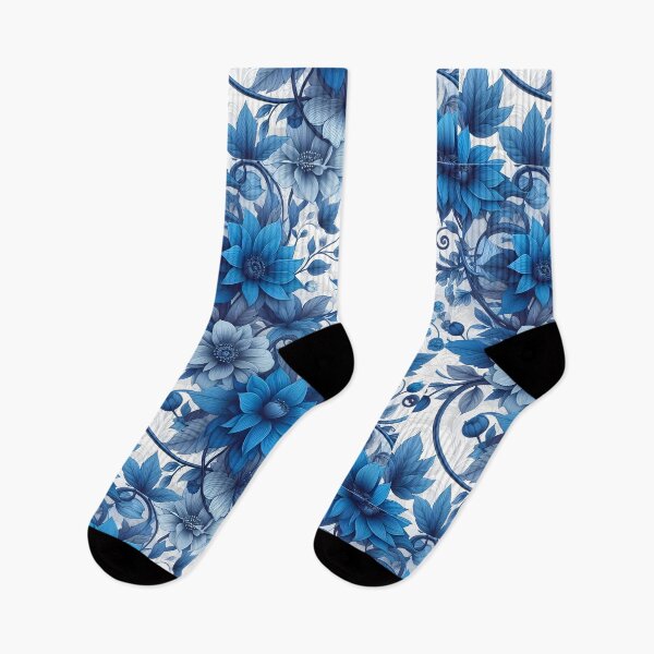 Item preview, Blue Floral Vine Bouquet Pattern designed and sold by Apex Designs.