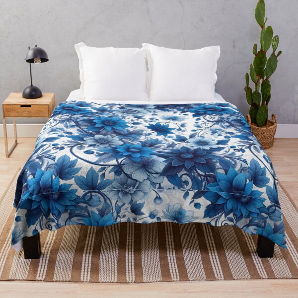 Item preview, Blue Floral Vine Bouquet Pattern designed and sold by Apex Designs.
