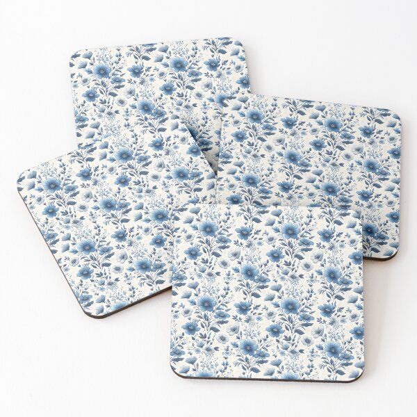 Item preview, Vintage Blue Wildflower Meadow Pattern designed and sold by Apex Designs.