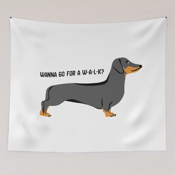 Item preview, Wanna go for a W-A-L-K? Funny Dachshund Dog Mom / Dad designed and sold by Littleokmoments.