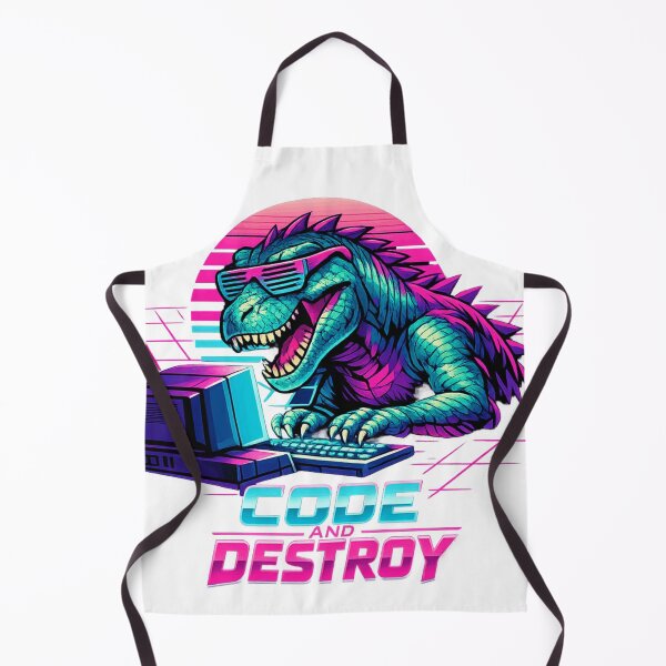 Item preview, Vaporwave Programmer T-Rex 80s Synthwave Tech designed and sold by Retro Mood Co.