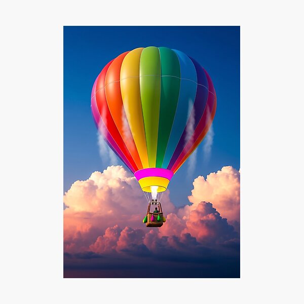 Item preview, Globo aerostático arcoíris sobre las nubes al atardecer designed and sold by PixorStudio.