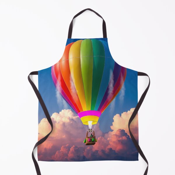 Item preview, Rainbow Hot Air Balloon Above Clouds Sunset Sky designed and sold by PixorStudio.
