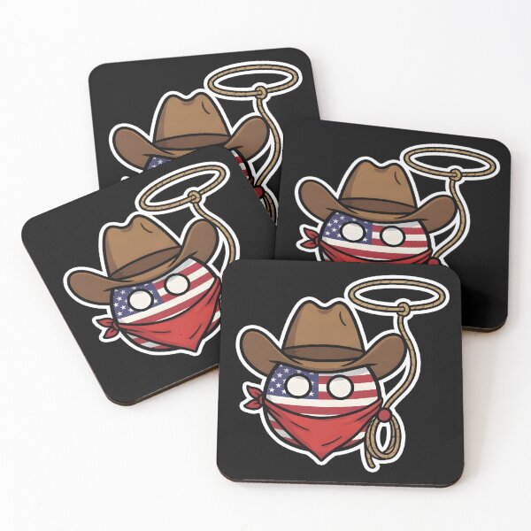Item preview, USA Cowboy Countryball with Lasso and Hat designed and sold by pakehart.