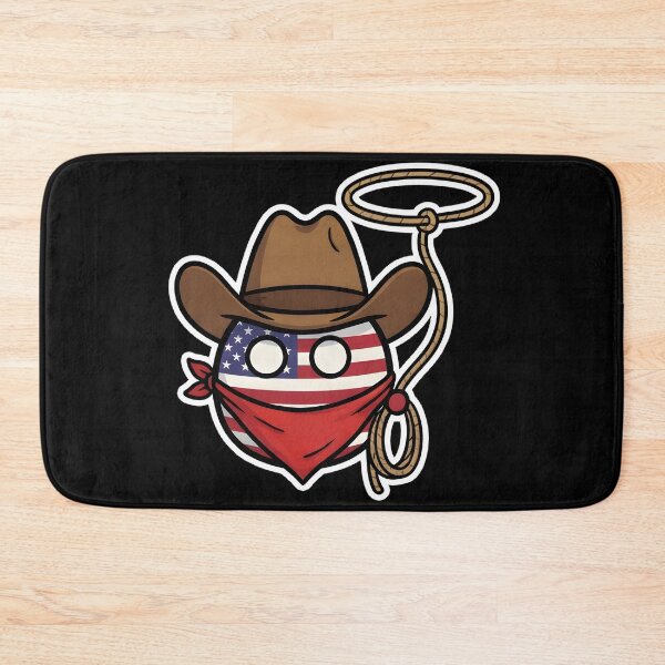 Item preview, USA Cowboy Countryball with Lasso and Hat designed and sold by pakehart.