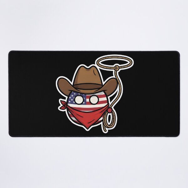 Item preview, USA Cowboy Countryball with Lasso and Hat designed and sold by pakehart.