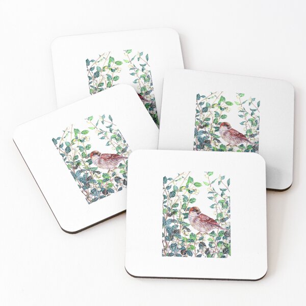 Item preview, Sparrow in snowberry bush designed and sold by peaceofwork.