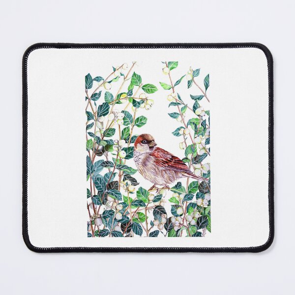 Item preview, Sparrow in snowberry bush designed and sold by peaceofwork.