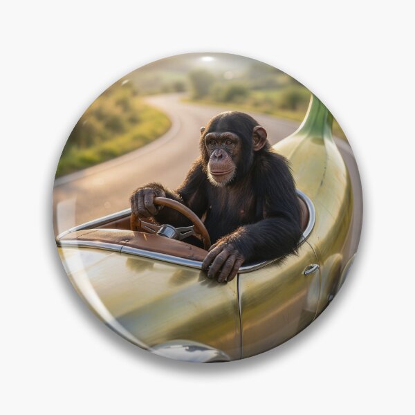 Item preview, Chimpanzee Tools Around in His Banana Mobile designed and sold by Tridentulus.