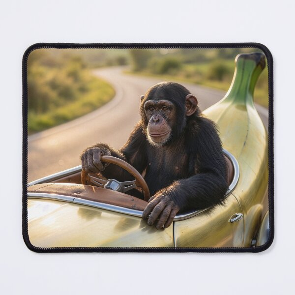 Item preview, Chimpanzee Tools Around in His Banana Mobile designed and sold by Tridentulus.