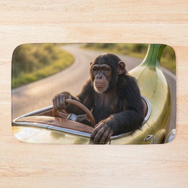Item preview, Chimpanzee Tools Around in His Banana Mobile designed and sold by Tridentulus.