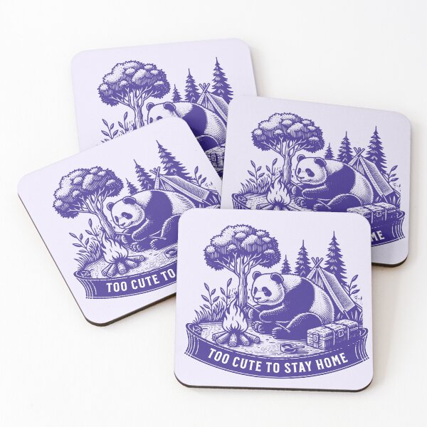 Item preview, Too Cute to Stay Home Panda Bear Camping – Cute Campfire Outdoors Wilderness Animal Design designed and sold by Sachie's Studio.
