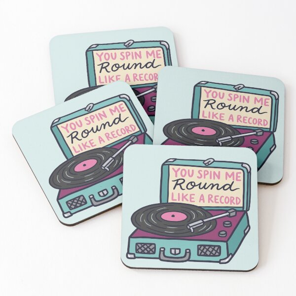 Item preview, Vintage Portable Record Player "You Spin Me Round" Illustration designed and sold by fruitfuLIFEstudio.