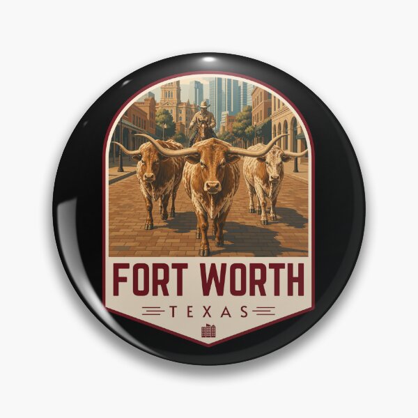 Item preview, Fort Worth in Texas, USA  Retro Travel Art Emblem designed and sold by MaateoDesign.