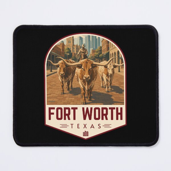 Item preview, Fort Worth in Texas, USA Retro Travel Art Emblem designed and sold by MaateoDesign.