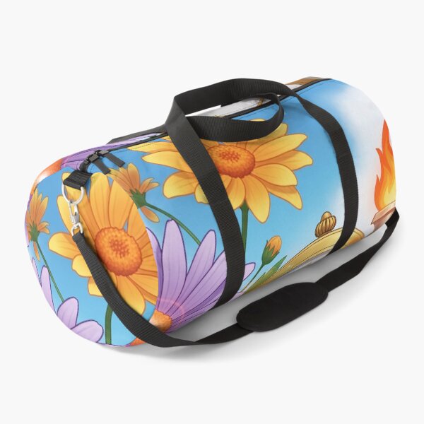 Item preview, Vibrant Flowers with Pocket Watch and Torch Illustration designed and sold by PixorStudio.