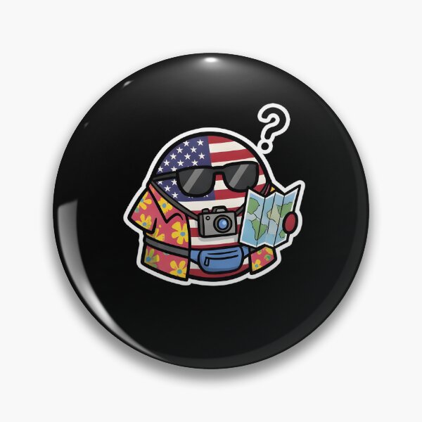 Item preview, USA Tourist Countryball with Map and Camera designed and sold by pakehart.