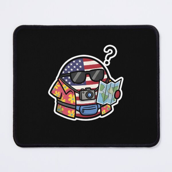 Item preview, USA Tourist Countryball with Map and Camera designed and sold by pakehart.
