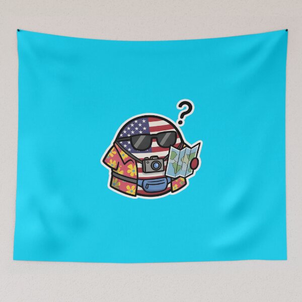 Item preview, USA Tourist Countryball with Map and Camera designed and sold by pakehart.