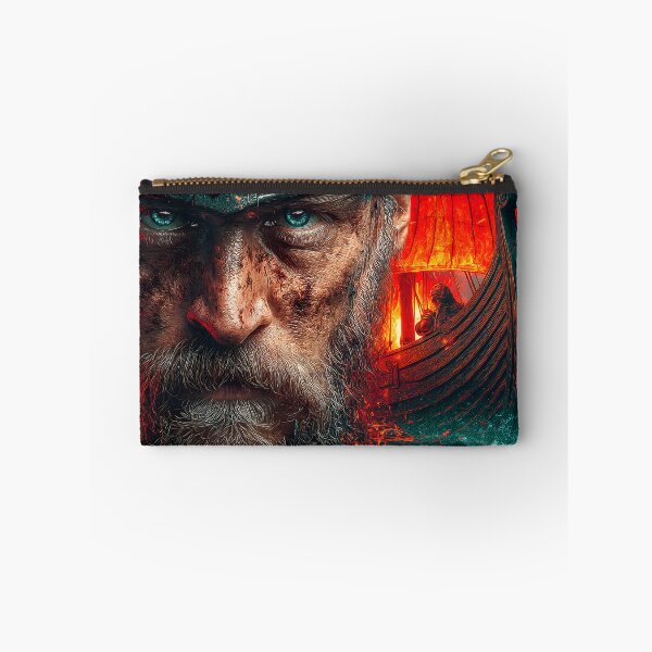 Item preview, Viking Warrior and Longship in Fiery Horizon designed and sold by Artessie.