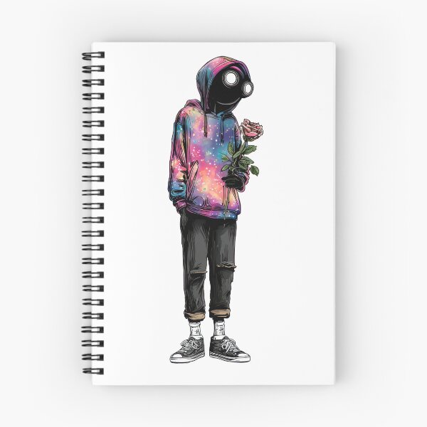 Item preview, Black figure holding a rose in a colorful hoodie stands against a vibrant background in an urban setting during daytime designed and sold by CreativeLarysa.