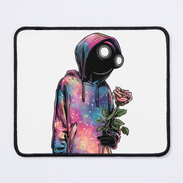 Item preview, Black figure holding a rose in a colorful hoodie stands against a vibrant background in an urban setting during daytime designed and sold by CreativeLarysa.