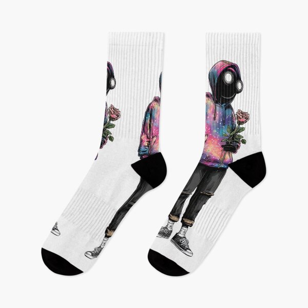 Item preview, Black figure holding a rose in a colorful hoodie stands against a vibrant background in an urban setting during daytime designed and sold by CreativeLarysa.