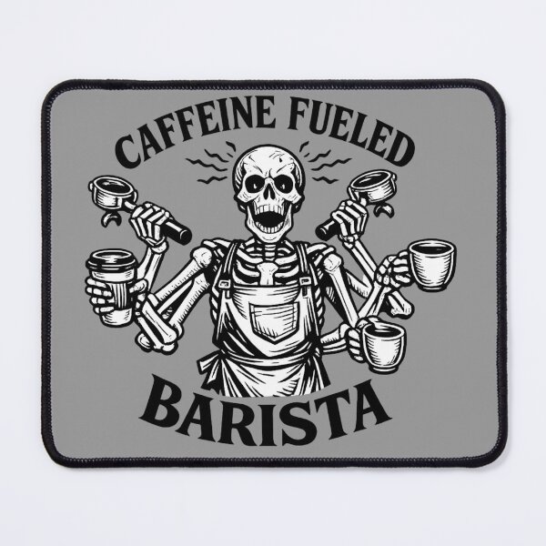 Item preview, Caffeine Fueled Skeleton Barista Coffee Humor designed and sold by Retro Mood Co.