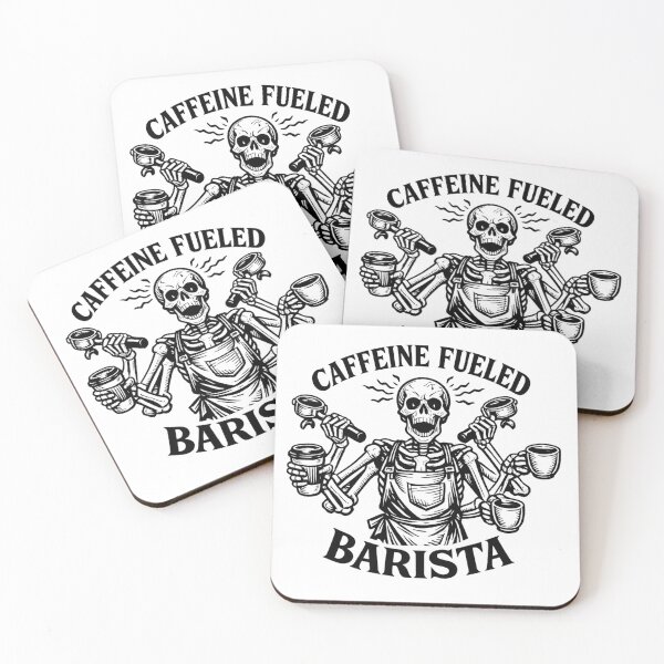 Item preview, Caffeine Fueled Skeleton Barista Coffee Humor designed and sold by Retro Mood Co.