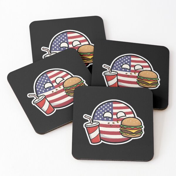 Item preview, USA Countryball with Hamburger and Soda designed and sold by pakehart.
