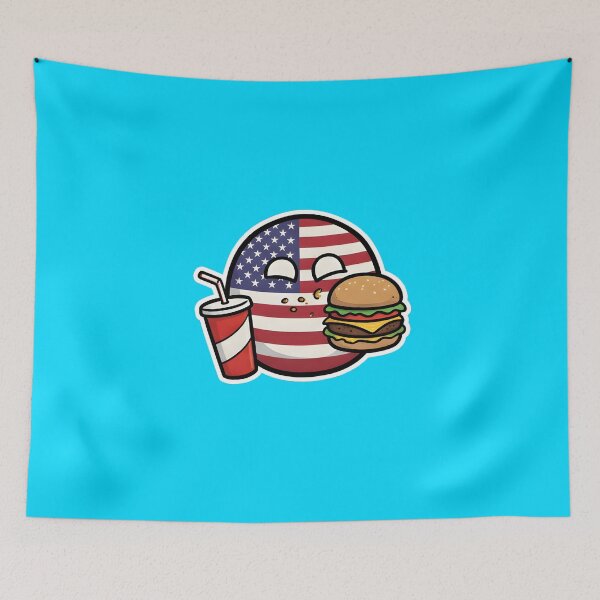 Item preview, USA Countryball with Hamburger and Soda designed and sold by pakehart.