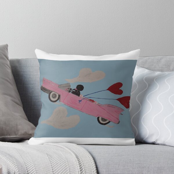 Item preview, Black Poodle in Pink Convertible with heart balloons designed and sold by Squirreldumplings.