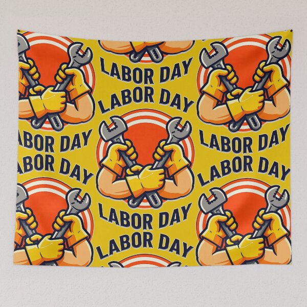 Item preview, Labor Day Strong Worker Hands Tools Design designed and sold by Topoartispp.