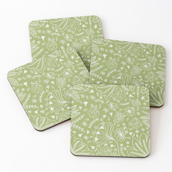 Item preview, linear white flowers designed and sold by arailustrada.
