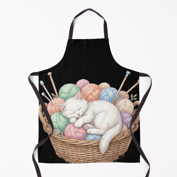 Item preview, Grandmacore Knitting Cat Vintage Yarn Cottagecore designed and sold by Retro Mood Co.