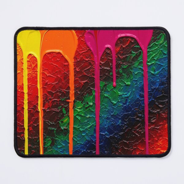Item preview, Abstract Rainbow Paint Drips Textured Impasto Art designed and sold by PixorStudio.