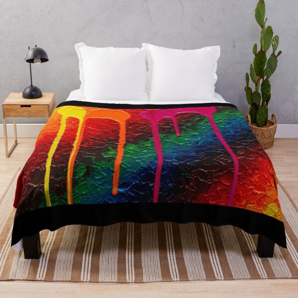 Item preview, Abstract Rainbow Paint Drips Textured Impasto Art designed and sold by PixorStudio.