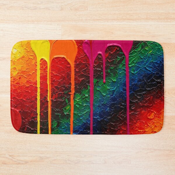 Item preview, Abstract Rainbow Paint Drips Textured Impasto Art designed and sold by PixorStudio.